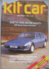Kit Car magazine December 1984 featuring Ginetta G26, Warwick Peerless, Whitby