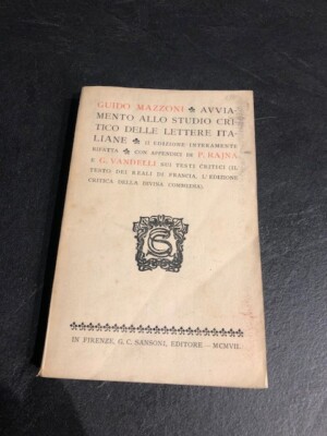 1907 - Beginn des Studiums der italienischen Briefe - Mazzoni - Samsoni - selten