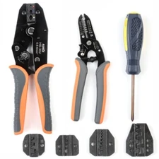 IWISSRatchet Wire Crimping tool kit w/5 Interchangeable Jaws Wire Striper&Cutter
