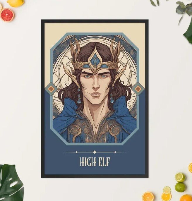 High Elf Art Nouveau Tarot Woman Fantasy Art Print