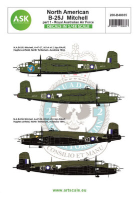Art Scale Kit Decals for 1/48 B-25J Mitchell Part 1 Royal Australian Air Force