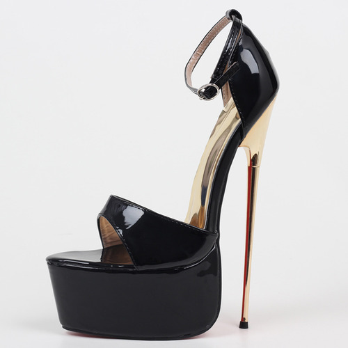 Ladies Sandals 22cm Super High Heel Platform Open Toe Metal High Heel - Picture 23 of 24