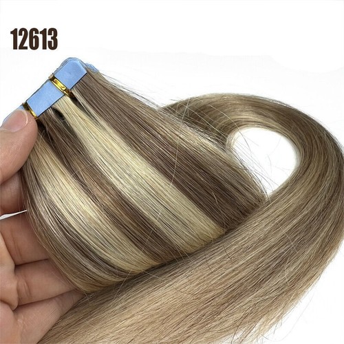 Cinta sin costuras en extensiones de cabello humano tramas de piel 100% Remy cabello resaltado rubio - Imagen 92 de 108