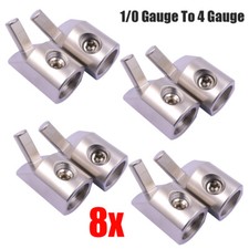 8pcs Car Power Wire Reducer Offset Angled 1/0 Gauge To 4 Gauge Amp Input Reducer