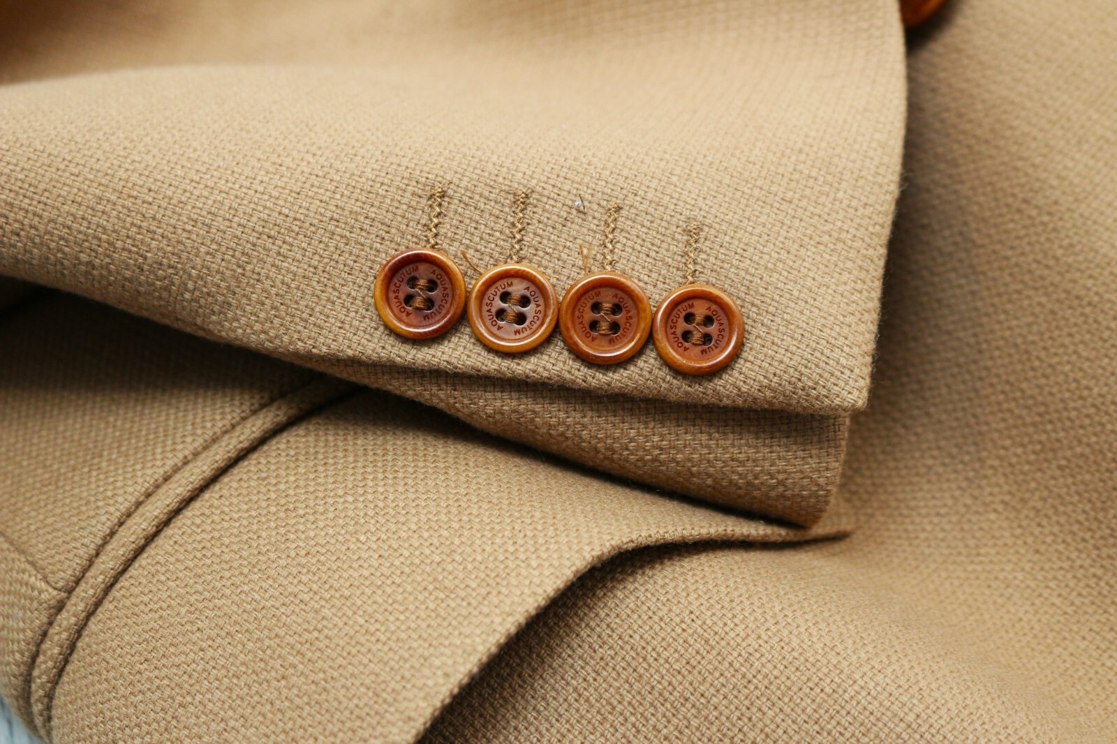 AQUASCUTUM Dark Beige Soft Woven WOOL & CASHMERE Chesterfield Over Coat image 10