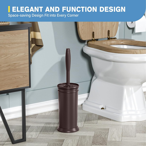Toilet Brush, Metal Toilet Brush and Holder Set with Extra Long Handle Durable B - Picture 7 of 8