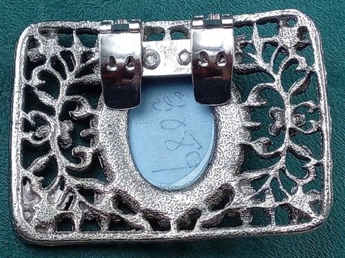 Pair of Cameo Style Costume Jewelry Shoe Clips: 2.25" x 1.6" - Picture 4 of 5