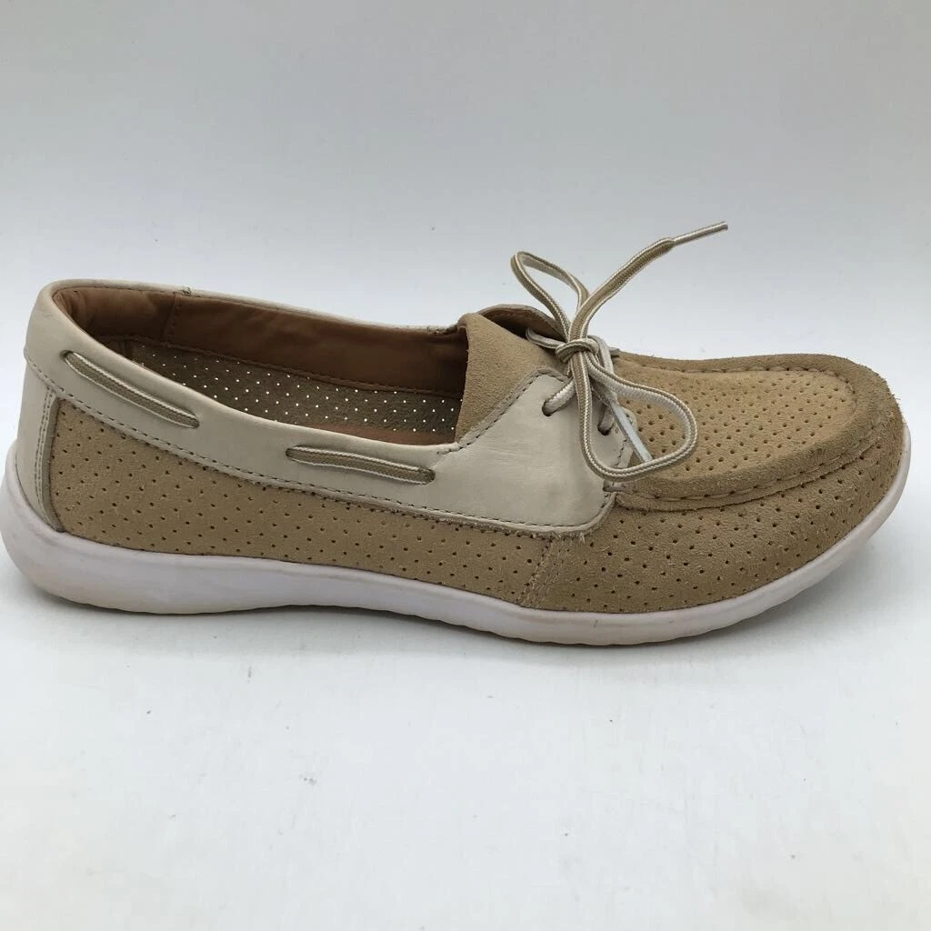 Clarks Womens Arbor Opal Boat Shoes Brown Suede Lace Up Moc Toe Cushioned 7.5 W