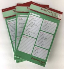 3x Baby Diaper Bag Check List Pad 75 Sheets / Pack Shower Gift Boy Girl New Mom