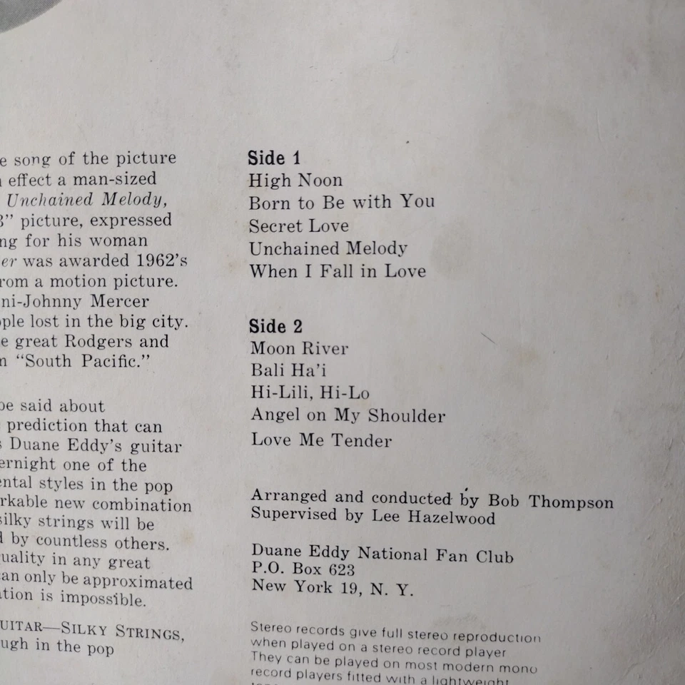 TWANGY GUITAR SILKY STRINGS DUANE EDDY VINYL ALBUM LP (1970) FREE UK DELIVERY  - Image 3 of 4