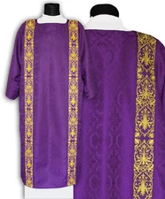 Purple Gothic Dalmatic with stole DII630-F25 Vestment Viola Dalmática Morada