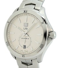 Tag Heuer 42mm Men's Automatic Link Silver Pinstripe Dial Cal.6 Watch! WAT2113! 2