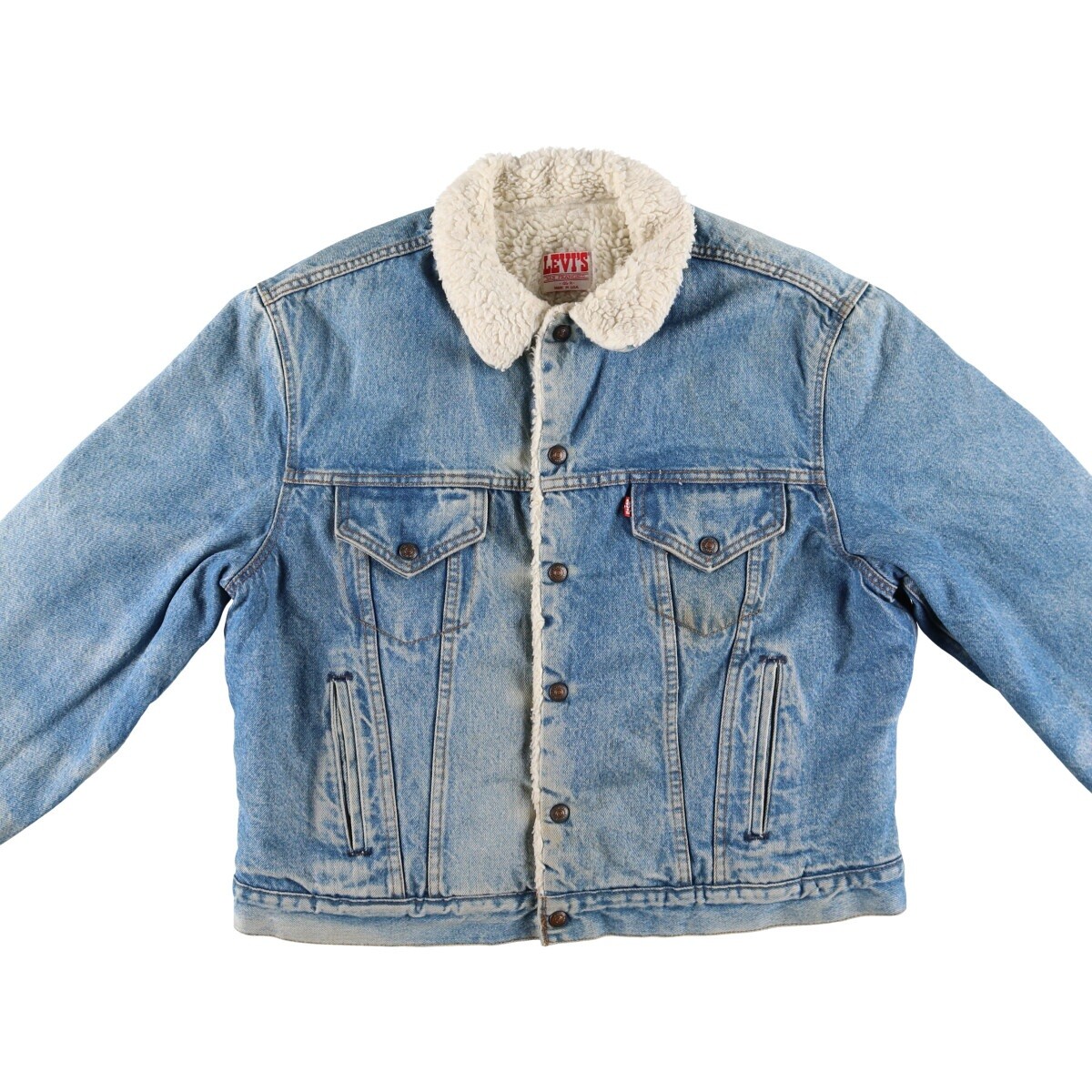 80s Levi’s 70608 DENIM BOA JACKET USA 80'S Levi's 70608-0214 Black Denim Boa Jacket Made in USA