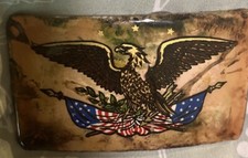 american eagle and flag belt buckle vintage