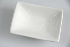 [ ELEGANT ] Snack & Dip-Schale 9 x 6,5 cm / cremeweiß mit floralem Design