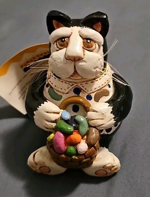 Vicki Thomas Cat Gourd Art Feline Figurine Enesco Easter Jelly
