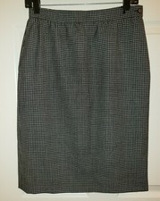 Ungaro Parallele Paris Skirt. Sz 10. Black/White Check Pattern Lined Vintage 80s