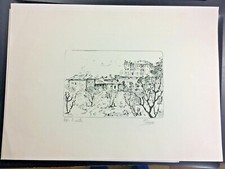 Stampa litografica 41/60 Il castello Dino Pasquero 1978 ottime condizioni 35x50