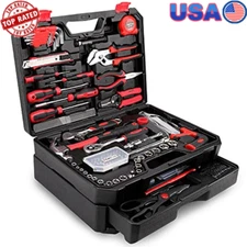 325 Piece Home Repair Tool Kit Toolbox Storage Case W/ Drawer Homeowner Diyer US