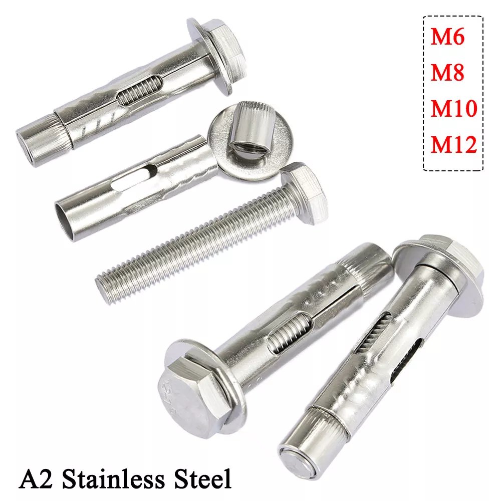 2pcs M6 M8 304 A2 Stainless Steel Hexagon Expansion Screw Sleeve