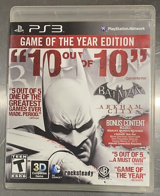 Batman Arkham Asylum GOTY Edition For Sony PlayStation 3 PS3 Complete In Box CIB
