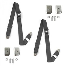 Chevy Impala 1965 - 1970 Standard 2pt Charcoal Lap Bucket Seat Belt Kit W Brack Chevy Impala 1965 - 1970 Standard 2pt Charcoal Lap Bucket Seat Belt Kit W Brack