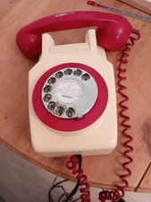 GPO 741 Vintage Wall-Mounted Rotary Dial Telephone, 2 Tone Colour. With Fixing