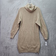 INC International Concepts Womens XS Casual Sweater Dress Turtleneck Sandstone