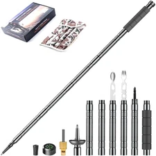 Trekking Pole Tactical Walking Stick, Multifunctional Lightweight Aluminum Co...