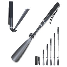 shoe horn long handle15"-39" Telescopic Shoe Horn metal with Multiple Extensi...