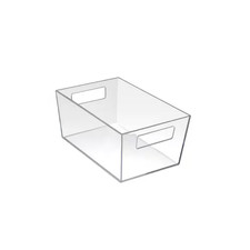 9 In. W X 6 In. D X 4 In. H Small Organizer Storage Bins with Handle Clear Color