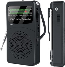 Pocket AM FM Radio Auto-Search NOAA Emergency Receiver Battery Operated Portable