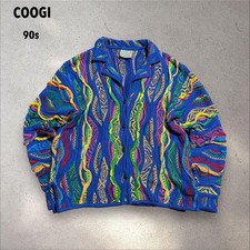 COOGI 90s Multicolor 3D Knit Cardigan Made in Australia M Vintage