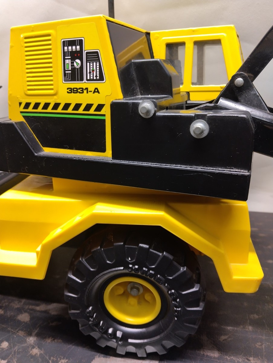 TONKA Mighty Diesel Excavator Backhoe Steel Truck Load 1210 3931-a