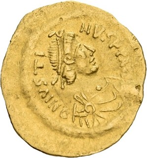 Künker: Rom Justinian I. 527–565 Au Tremissis o.J. 1 51 Gramm Gold