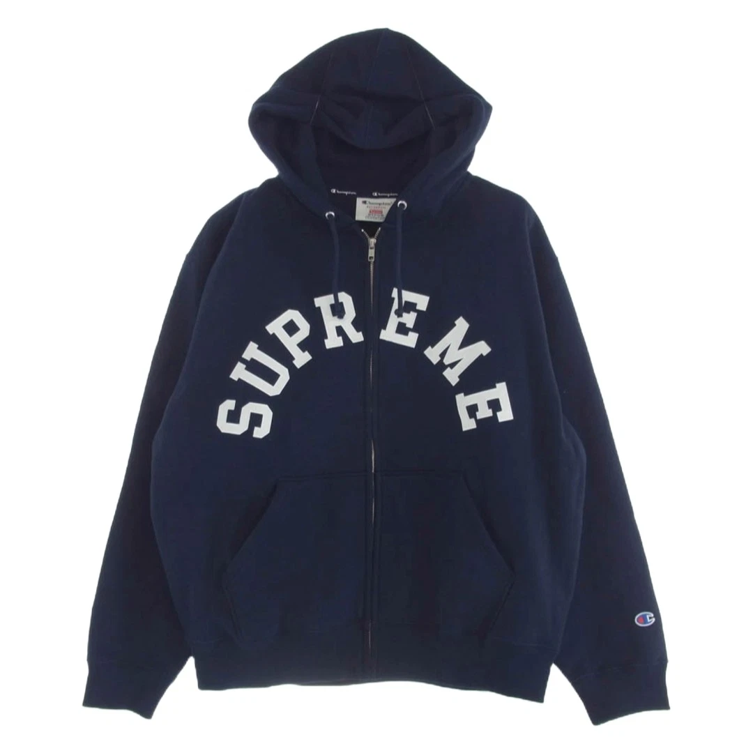 Sweat à capuche zippé Supreme 24SS x Champion bleu marine M d'occasion LIFE 0