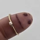 Vintage 925 Sterling Silver Gold Tone Pearl CZ Minimalist Ring 8.75 Stackable