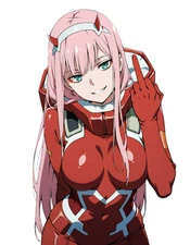 Zero Two Darling in the Franxx Waifu Weatherproof Anime Sticker 6" Car Decal