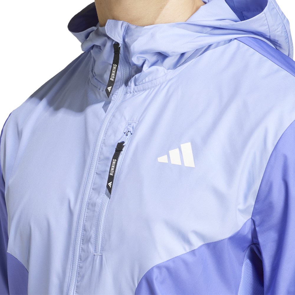 adidas Own The Run Aeroready Full Zip Jacket Mens Blue Casual Athletic Outerwear thumbnail 4