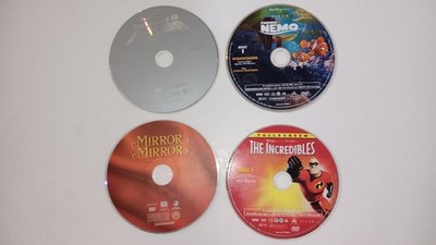 Lot 4 DVD Discs Finding Nemo The Incredibles Mirror Mirror