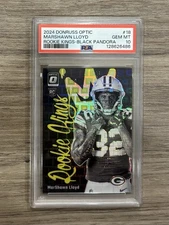 2024 Donruss Optic MarShawn Lloyd Rookie Kings Black Pandora 1/25 Packers PSA 10