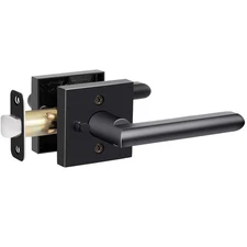 Black Door Handle Interior, Privacy Door Levers for Bedroom and Bathroom, Doo...