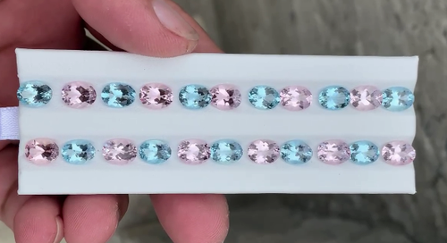 VVS 29 CT Lot Of Natural Aquamarine & Morganite Gemstone Oval Cut From Tanzania
