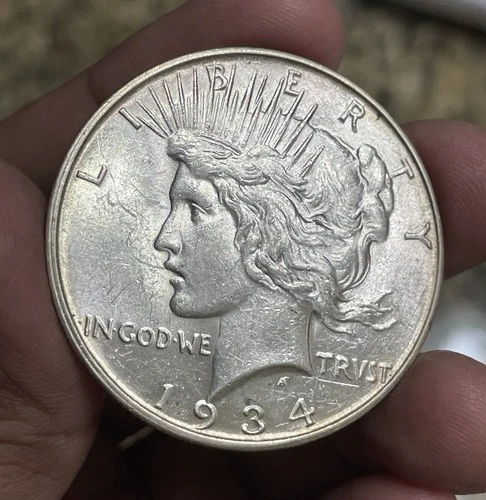 1934-D Silver Peace Dollar Better Date BU Details RARE 1934-D