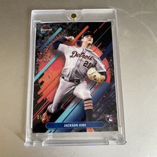 5/10 - 2025 Topps Finest Jackson Jobe Black Rookie Card (RC) DETROIT TIGERS 🐅 