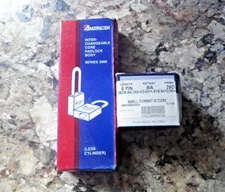 American Lock IC Core Padlock Brass Body Boron Shackle  W/ 6 Pin SFIC  & 3 Keys