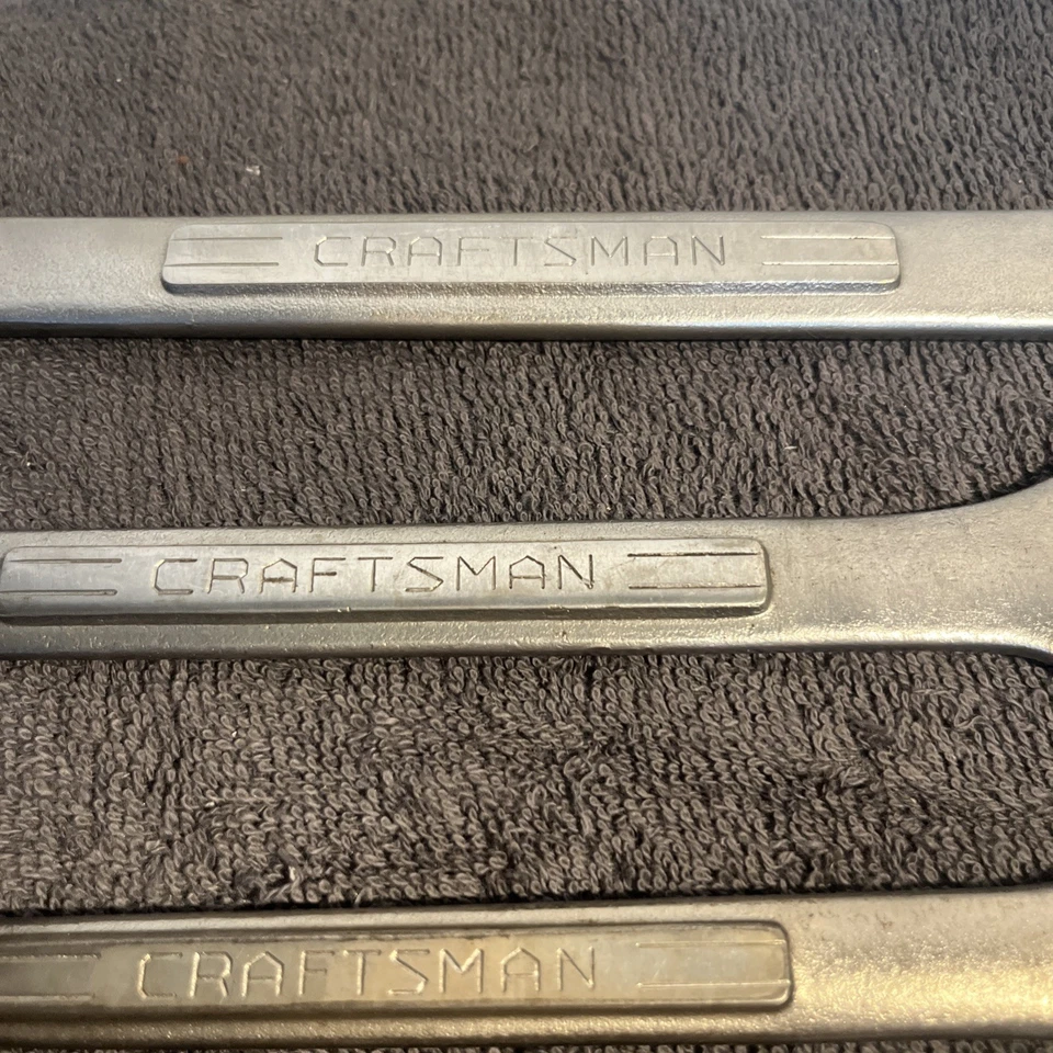 Vintage Craftsman V 9 Pc SAE Open End Wrench Set 1/4" To 1 1/8" -V- & =V= Series - Image 4 of 4