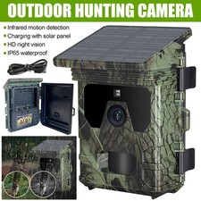 Wildlife Trail Camera Game Night Vision Outdoor Motion Hunting Cam w/Solar Panel