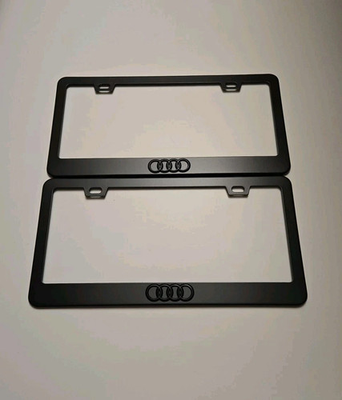 #ad 2 pcs Black License Plate Frame for 3D Audi Rings Logo $24.95