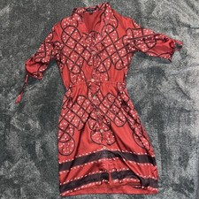 Banana Republic Tree Leaves Autumn Theme Red Dress Size 0